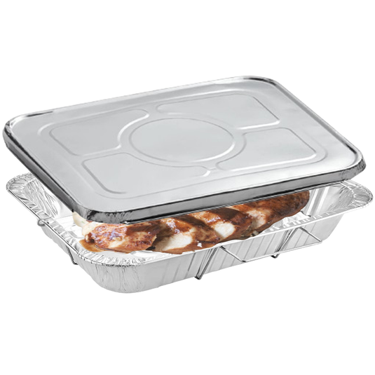 Disposable Aluminum 2.75X12.75X3 inches Full Size Pans with Handle Rack With Lids Full Size Pans VeZee