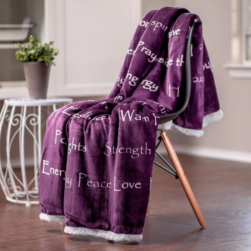 Load image into Gallery viewer, Gift Faux Fur Comfort Words Throw Blanket Collective Chanasya
