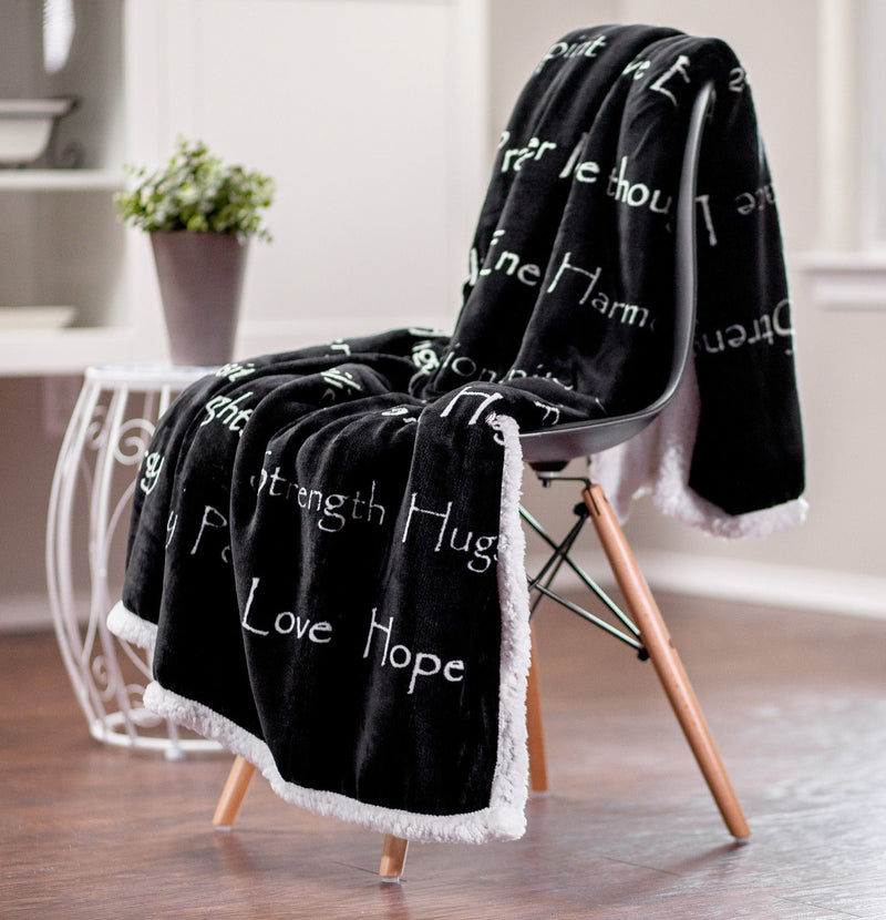 Load image into Gallery viewer, Gift Faux Fur Comfort Words Throw Blanket Collective Chanasya
