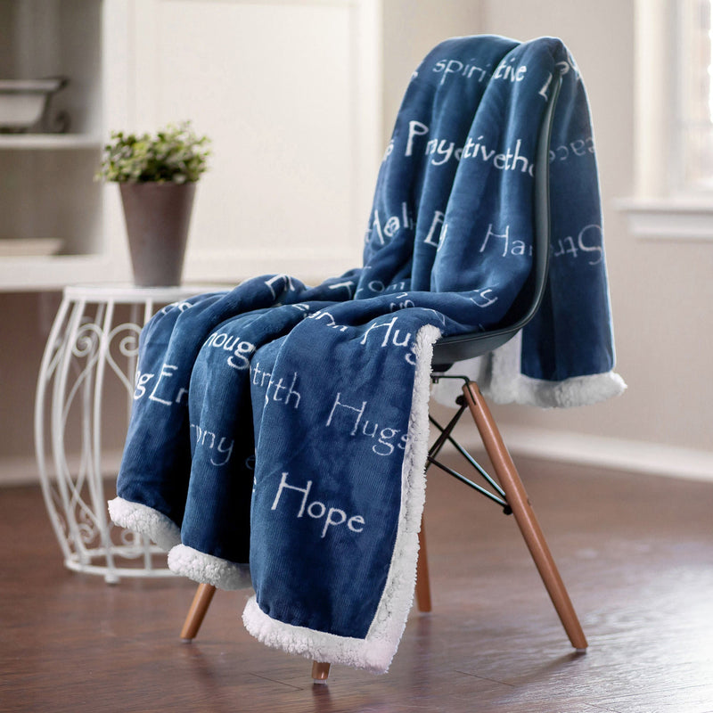 Load image into Gallery viewer, Gift Faux Fur Comfort Words Throw Blanket Collective Chanasya
