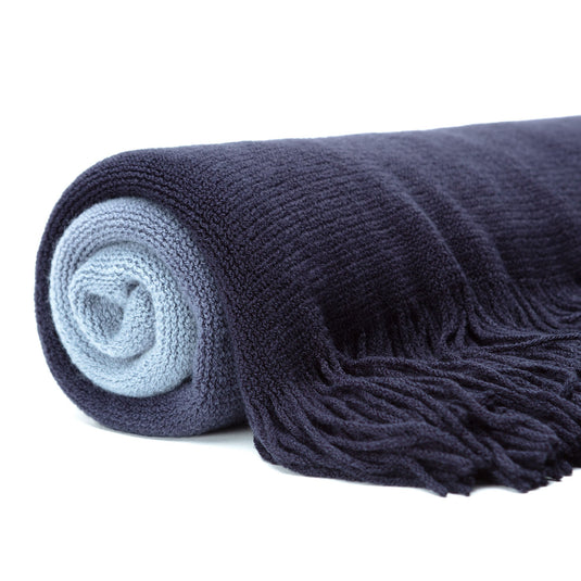 Ombre Fringe Throw Blanket Gift Chanasya