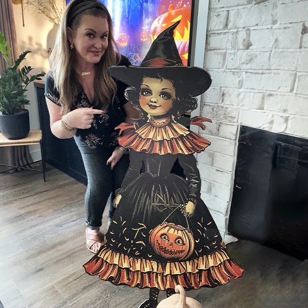 Indoor/Outdoor Life Sized Girl Witch Cutout | Spooky Season Collection General ABH