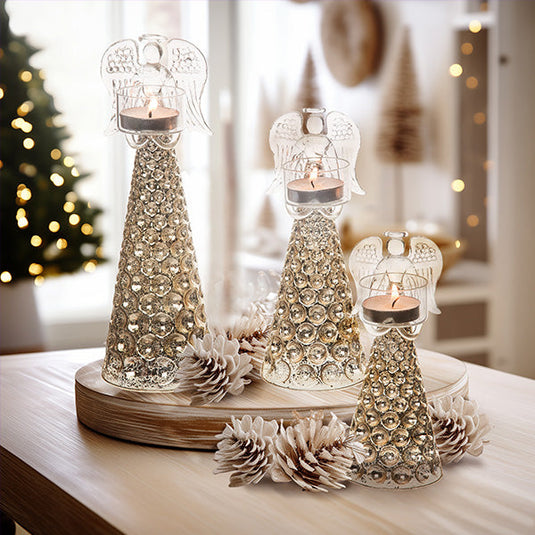 Glass Christmas Candle Holders, Set of 3 Whats trending TP