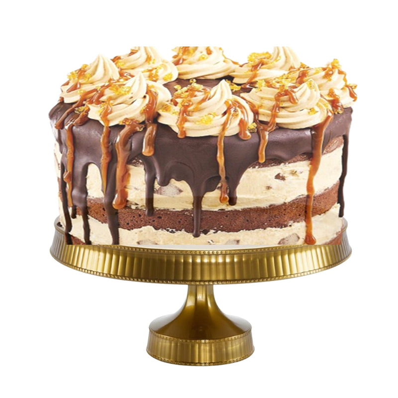 Load image into Gallery viewer, Premium Extra Heavyweight Gold Cake Plastic Stands 10.5&quot; Disposable Lillian
