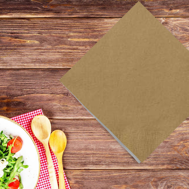 Load image into Gallery viewer, Gold Lunch Napkins Napkins Party Dimensions
