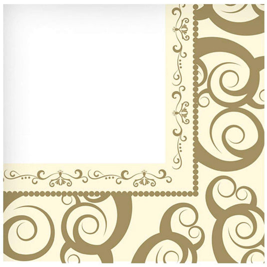 Gold Medley Lunch Napkins 40CT Tablesettings Hanna K Signature