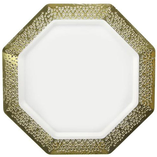 Gold Rim EXTRA HEAVY WEIGHT Lacetagon Pearl Plate 11