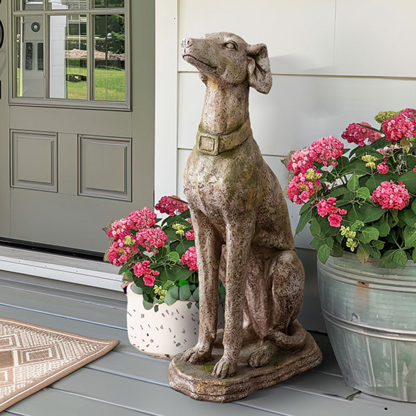 Sitting Greyhound Garden Statue Whats trending CT