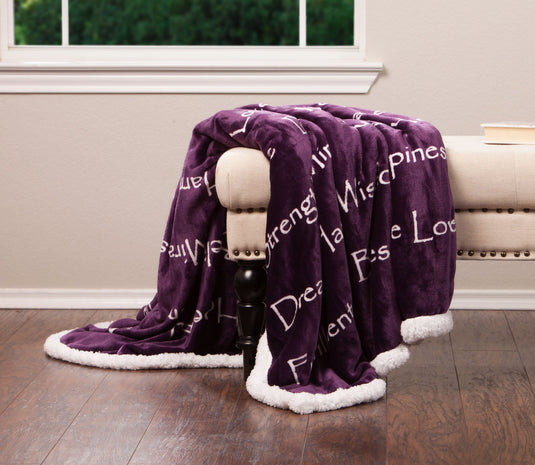 Harmony Inspirational Words Throw Blanket Collective Chanasya