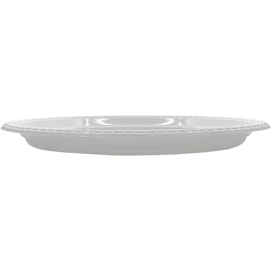 White Plastic Oval Serving Plate 12¼