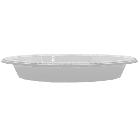 White Plastic Oval Serving Bowl 11½" x 9" Disposable Plates Hanna K