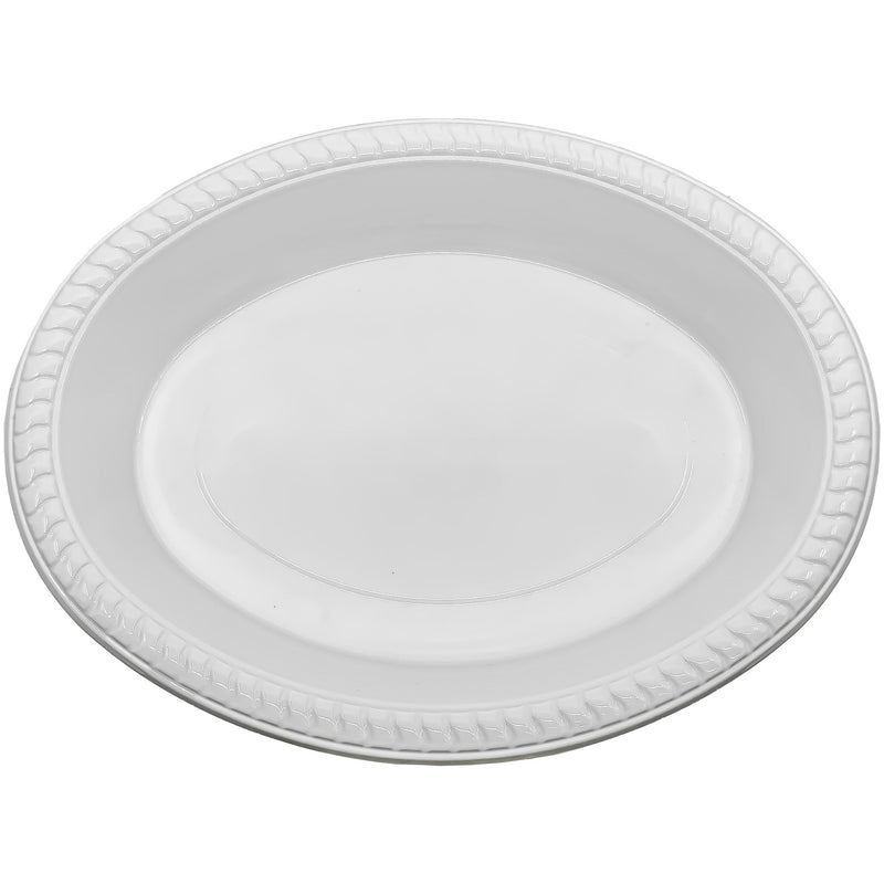 Load image into Gallery viewer, White Plastic Oval Serving Bowl 11½&quot; x 9&quot; Disposable Plates Hanna K
