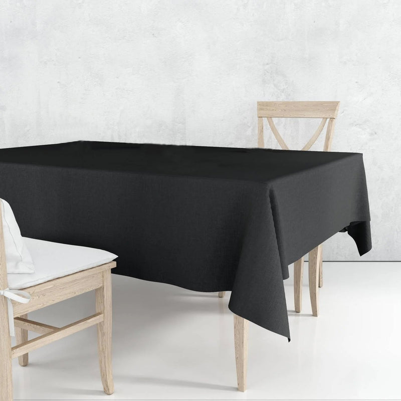 Load image into Gallery viewer, Disposable Plastic Premium Tablecloth Heavyweight Rectangle Black 54&quot; x 108&quot; Tablesettings VeZee
