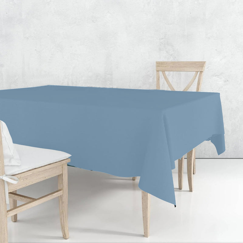 Load image into Gallery viewer, Disposable Plastic Premium Tablecloth Heavyweight Rectangle Light Blue 54&quot; x 108&quot; Tablesettings VeZee
