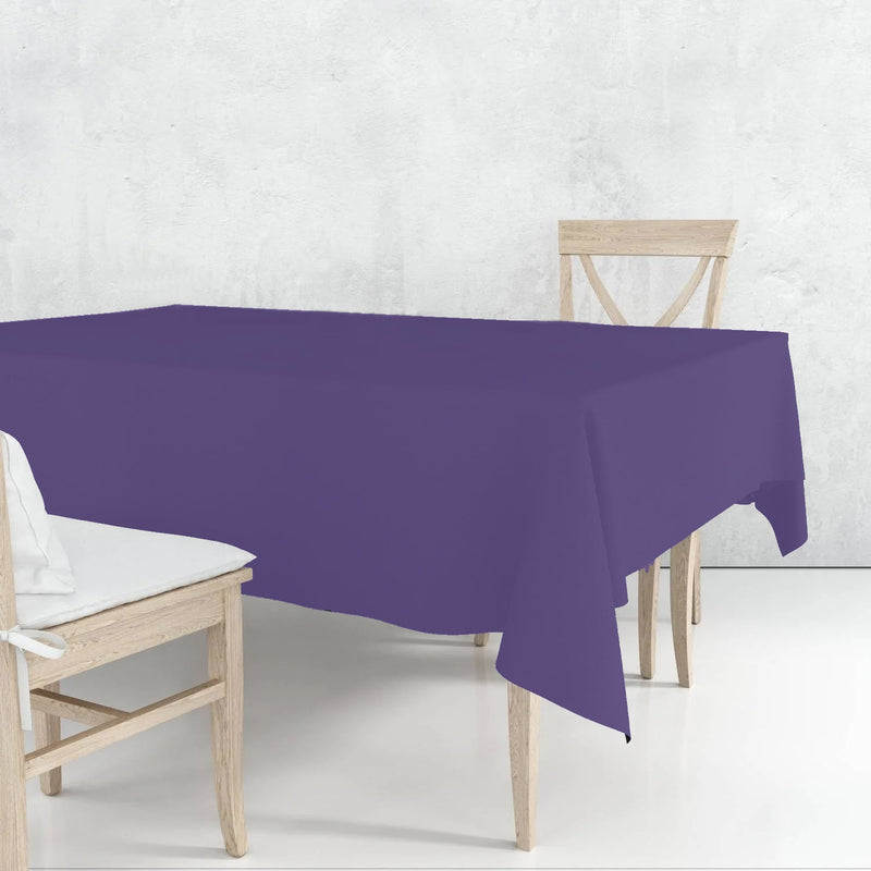 Load image into Gallery viewer, Disposable Plastic Premium Tablecloth Heavyweight Rectangle Purple 54&quot; x 108&quot; Tablesettings VeZee
