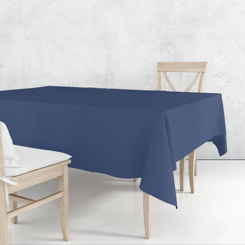 Load image into Gallery viewer, Disposable Plastic Premium Tablecloth Heavyweight Rectangle Blue 54&quot; x 108&quot; Tablesettings VeZee
