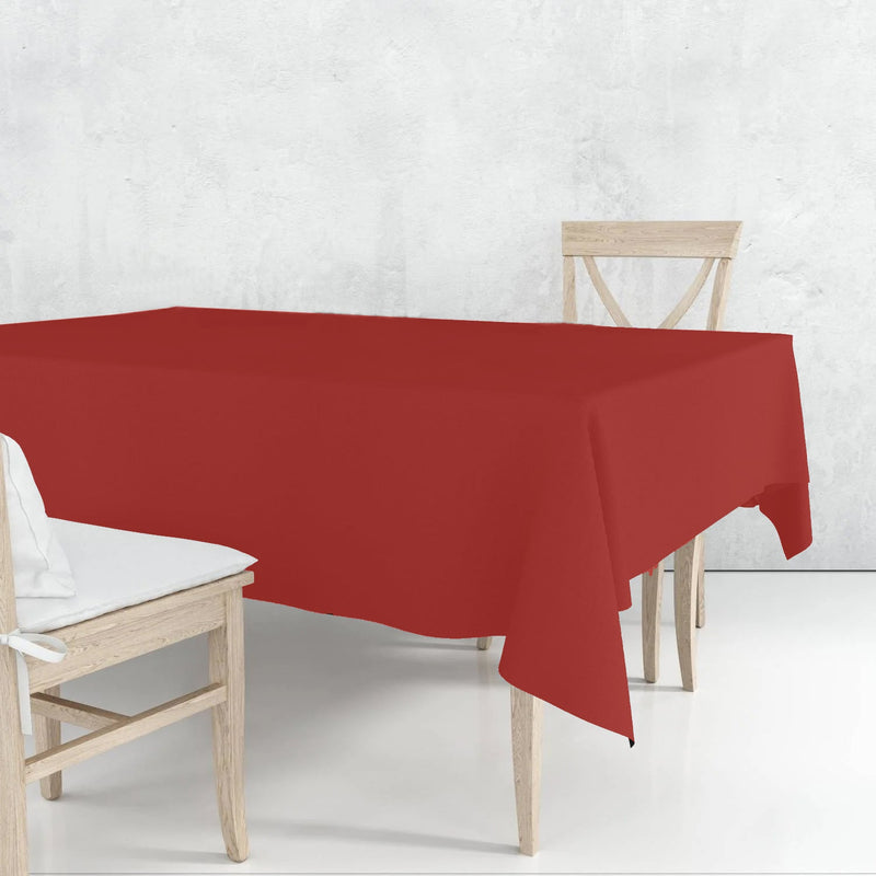 Load image into Gallery viewer, Disposable Plastic Premium Tablecloth Heavyweight Rectangle Red 54&quot; x 108&quot; Tablesettings VeZee
