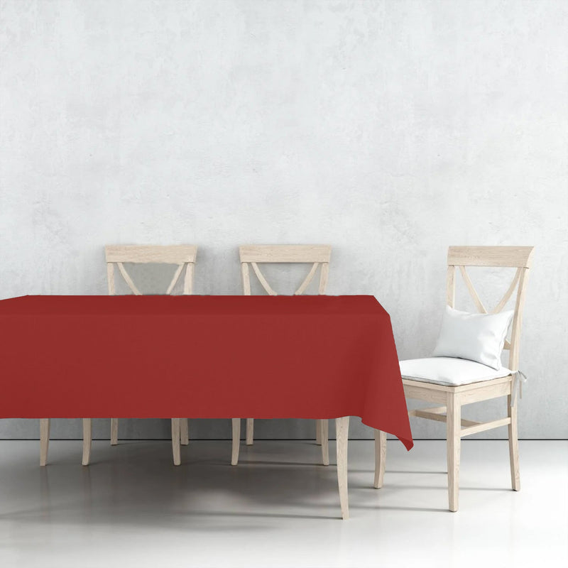 Load image into Gallery viewer, Disposable Plastic Premium Tablecloth Heavyweight Rectangle Red 54&quot; x 108&quot; Tablesettings VeZee
