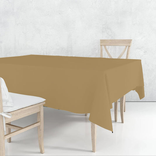 Disposable Plastic Premium Tablecloth Heavyweight Rectangle Gold Lace 54" x 108" Tablesettings VeZee