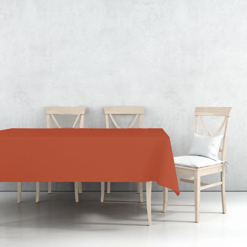 Load image into Gallery viewer, Disposable Plastic Premium Tablecloth Heavyweight Rectangle Orange 54&quot; x 108&quot; Tablesettings VeZee
