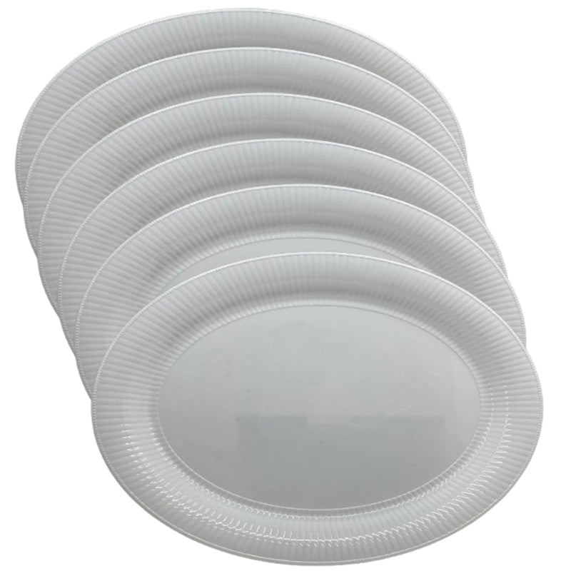 Load image into Gallery viewer, Oval Plastic Heavy Weight Tray White 14.25&quot;X 18.5&#39;&#39; Serverware Hanna K Signature
