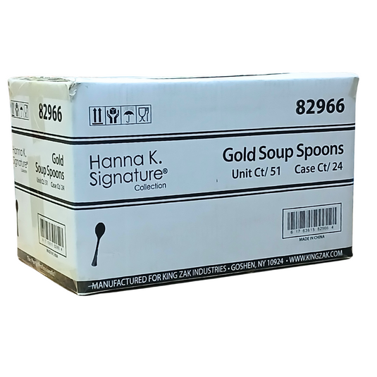 *WHOLESALE* Hanna K. Signature Heavyweight Plastic Soupspoon Gold: 1224CT Cutlery Hanna K Signature