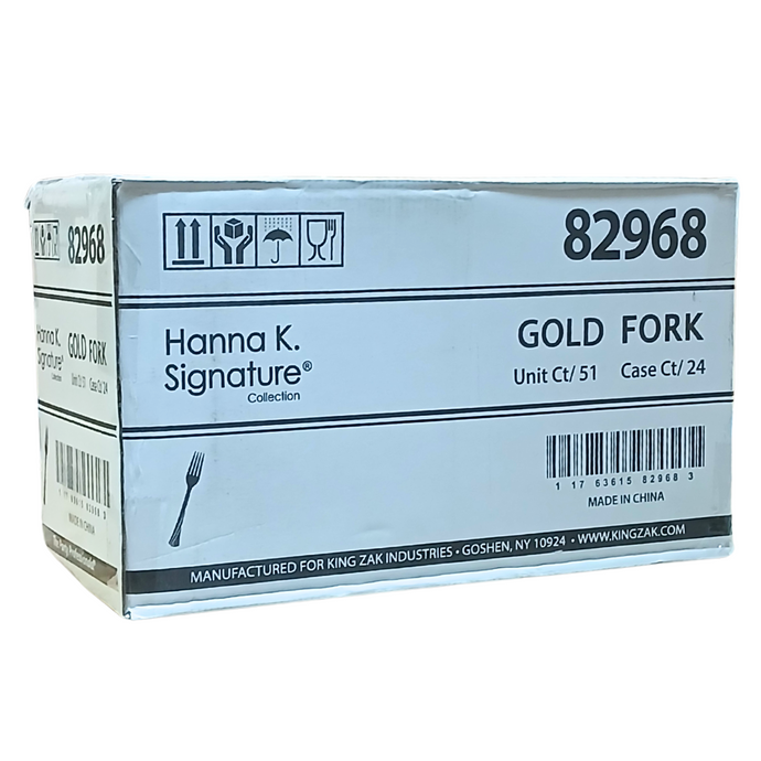 *WHOLESALE* Hanna K. Signature Heavyweight Gold Plastic Fork: 1224CT Cutlery Hanna K Signature