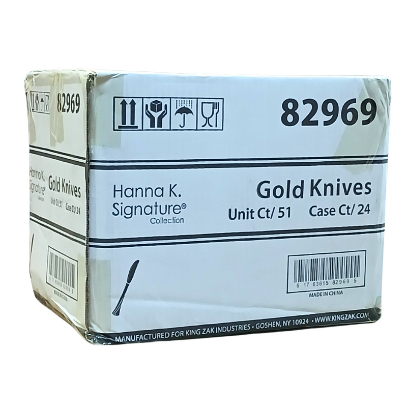 Load image into Gallery viewer, *WHOLESALE* Hanna K. Signature Heavyweight Plastic Knife Gold: 1224CT Cutlery Hanna K Signature
