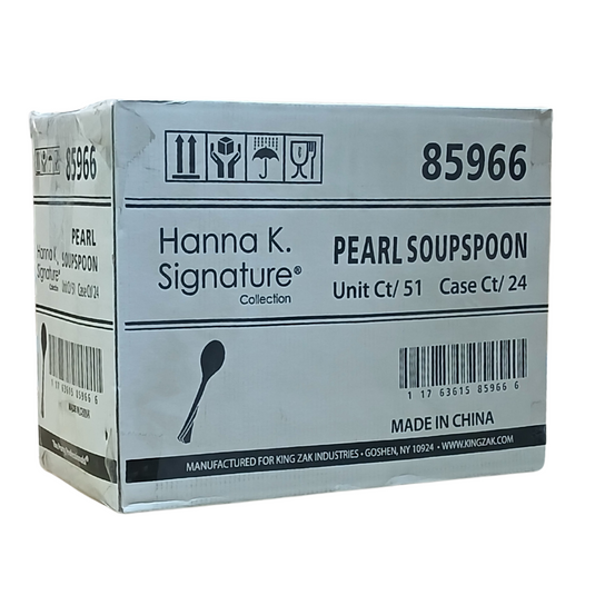 *WHOLESALE* Hanna K. Signature Heavyweight Pearl Plastic Soup spoon-1224CT Cutlery Hanna K Signature