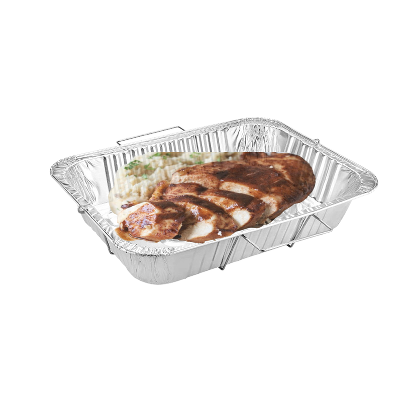 Load image into Gallery viewer, Disposable Aluminum 9X13 inches Half Size Pans with Handle Rack Half Size Pans VeZee
