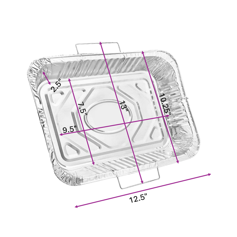 Load image into Gallery viewer, *WHOLESALE* Disposable Aluminum 9X13 inches Half Size Pans with Handle Rack 100ct/ Case Half Size Pans VeZee
