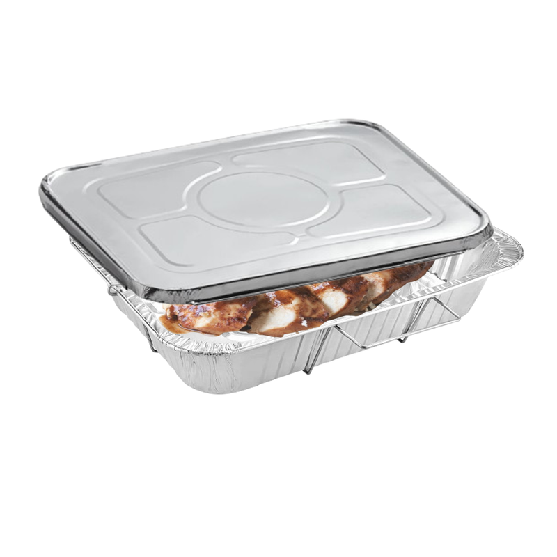 Load image into Gallery viewer, Disposable Aluminum 9X13 inches Half Size Pans with Handle Rack With Lids Half Size Pans VeZee
