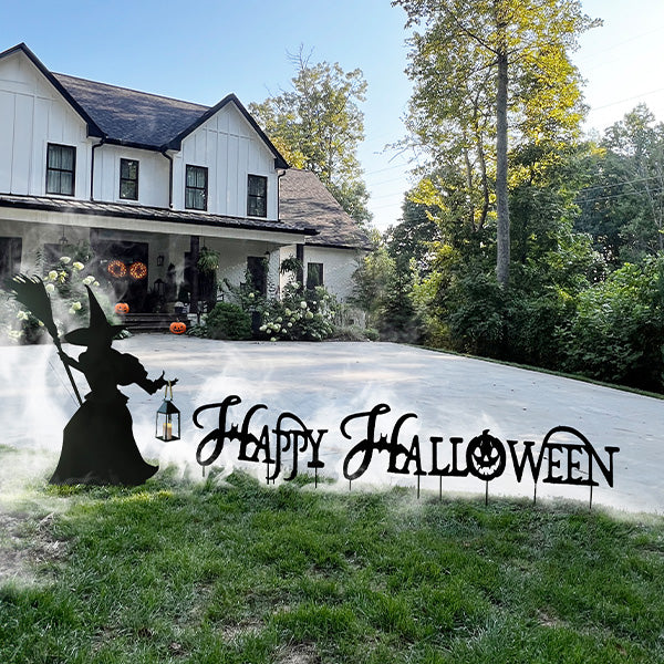 12 Feet Wide Happy Halloween Yard Stakes General ABH