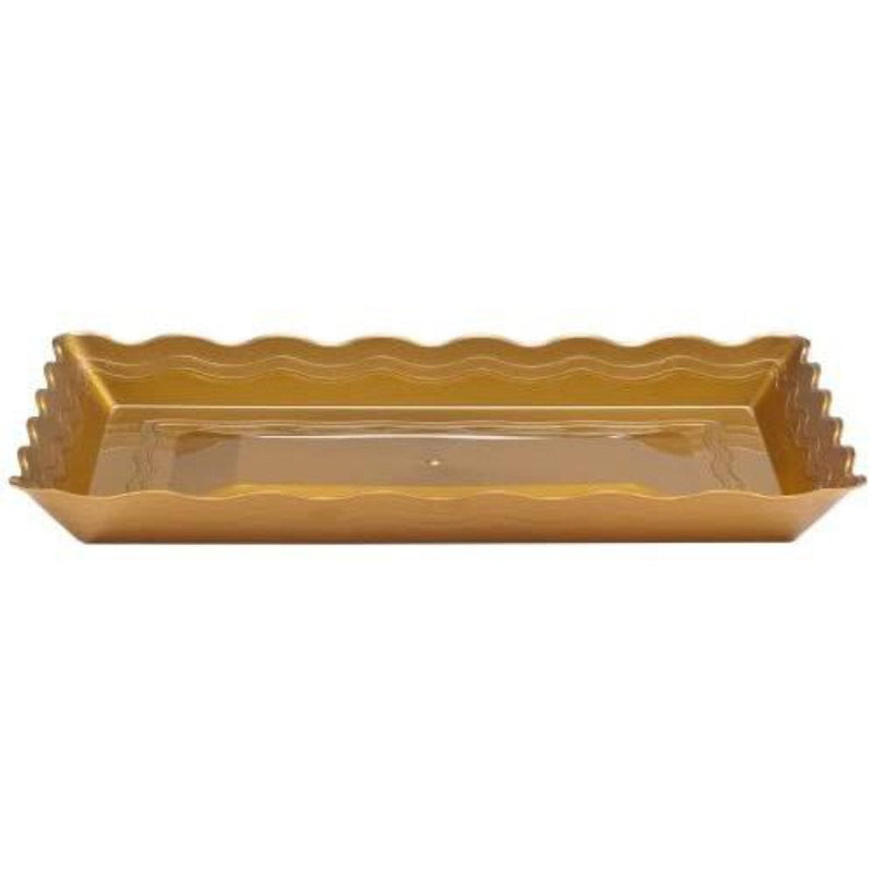 Load image into Gallery viewer, 9&#39;&#39;X13&#39;&#39; Gold Plastic Rectangular Tray Serverware Party Dimensions
