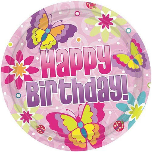 99¢ Hanna K. Signature Bday Butterfly Plate 1.25" 18 count Disposable Hanna K Signature