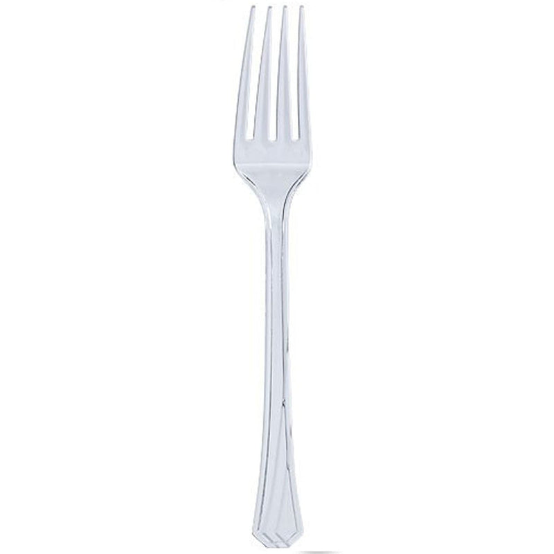 Load image into Gallery viewer, *WHOLESALE* Hanna K. Signature Heavyweight Clear Plastic Fork: 1224CT Cutlery Hanna K Signature
