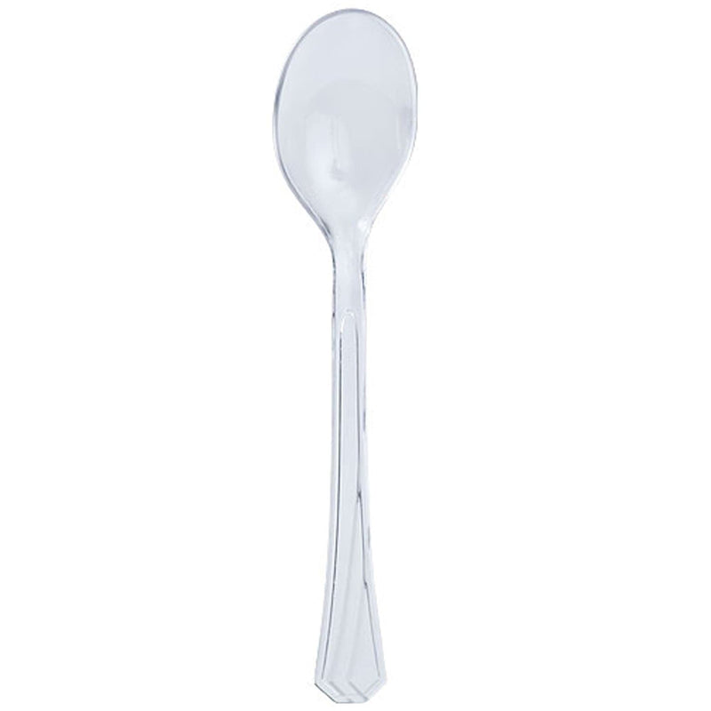 Load image into Gallery viewer, *WHOLESALE* Hanna K. Signature Heavyweight Plastic Soupspoon Clear: 1224CT Cutlery Hanna K Signature
