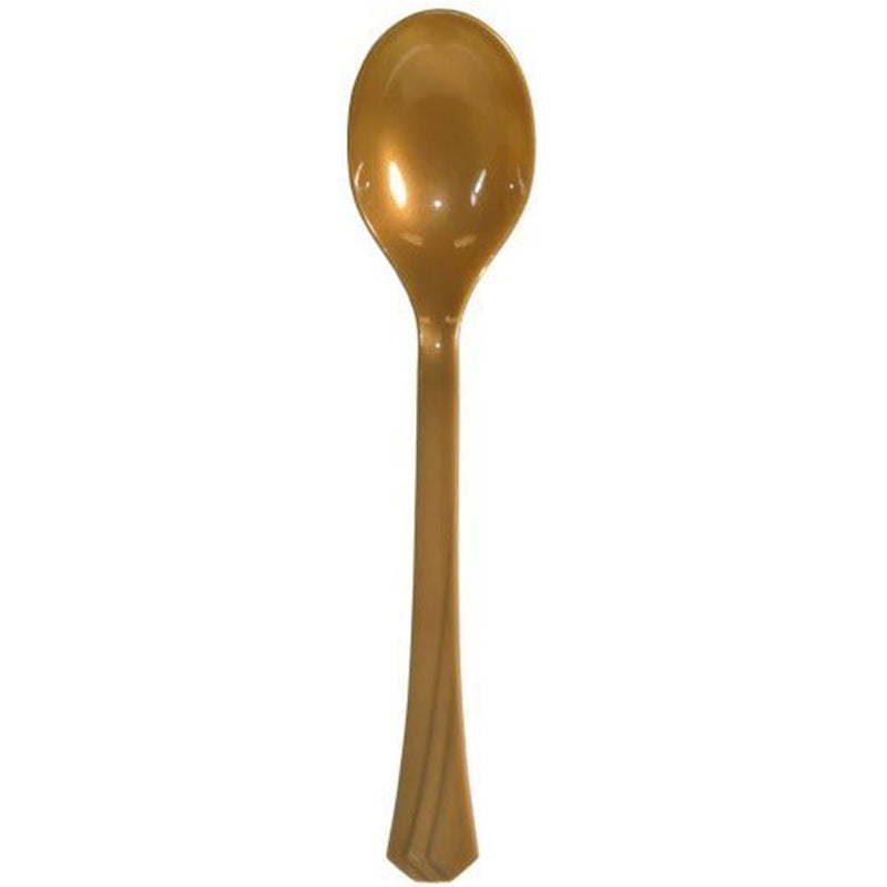 Load image into Gallery viewer, *WHOLESALE* Hanna K. Signature Heavyweight Plastic Soupspoon Gold: 1224CT Cutlery Hanna K Signature
