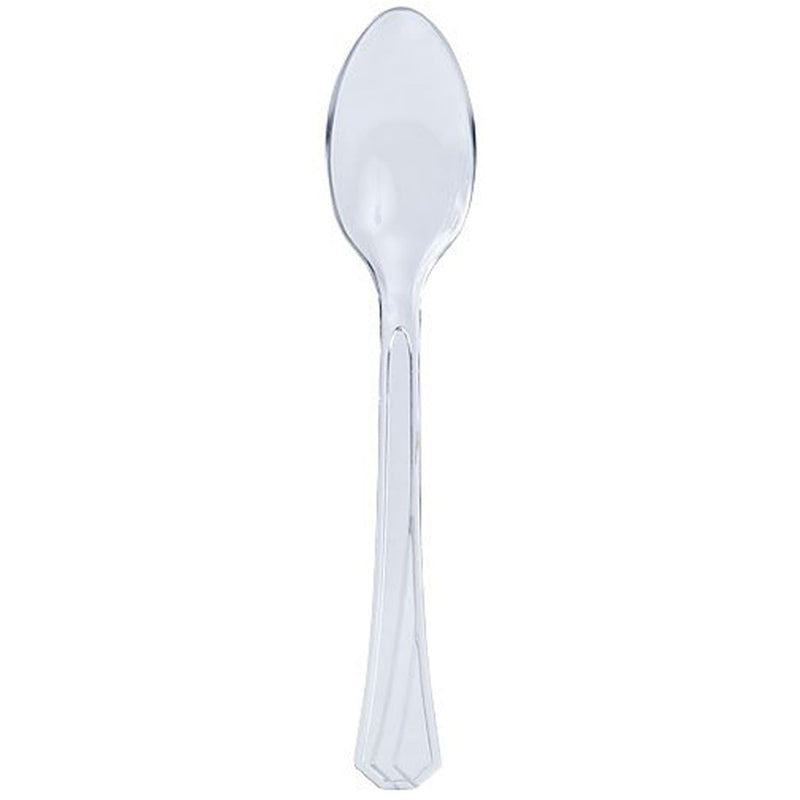 Load image into Gallery viewer, *WHOLESALE* Hanna K. Signature Heavyweight Plastic Teaspoon Clear: 1224CT Cutlery Hanna K Signature
