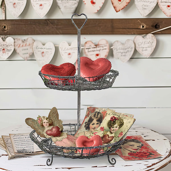 Wire Heart Two-Tier Serving Stand General CT