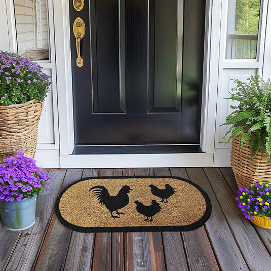 Down Home Rooster & Hens Coir Rug General VHC