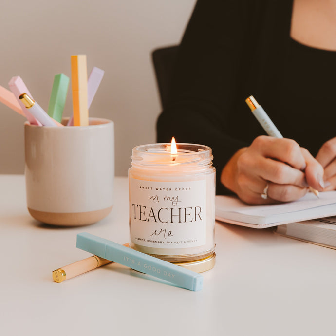 In My Teacher Era Soy Candle - Clear Jar - 9 oz Collective Sweet Water Decor