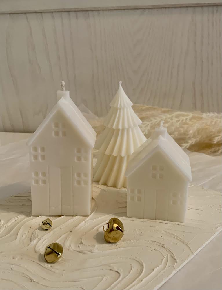 Load image into Gallery viewer, Christmas Cottage Candle Set Collective Believe Candle Co.
