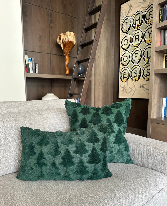 Evergreen Fraser Fur Lumbar Pillow Cover Gift Busa Designs