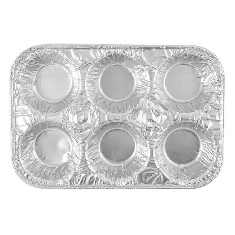 Load image into Gallery viewer, *WHOLESALE* Disposable Aluminum Muffin Pan 6 Cups: 200 ct Muffin Pans VeZee
