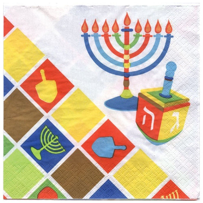 HANNA K. SIGNATURE HAPPY CHANUKAH ILLUMINATION LUNCH NAPKINS 40 pack Napkins Hanna K Signature