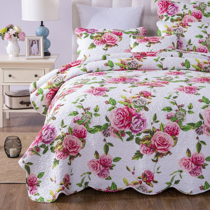 Load image into Gallery viewer, Bed in a Bag Bundle Set - Romantic Roses Lovely Blooming Floral Bedding Set General DaDalogy Bedding Collection
