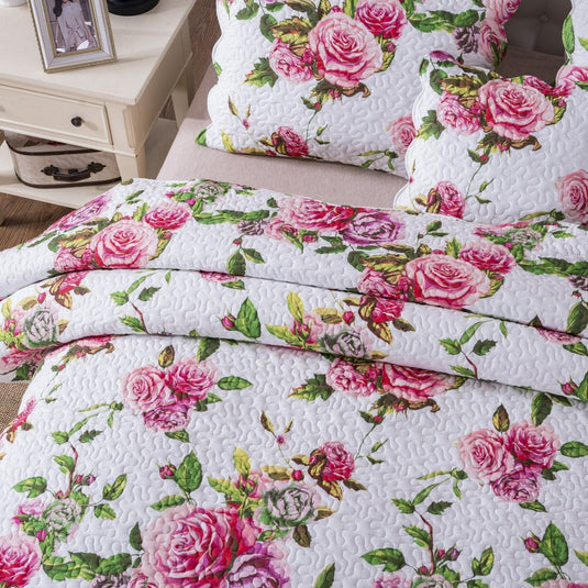 Bed in a Bag Bundle Set - Romantic Roses Lovely Blooming Floral Bedding Set General DaDalogy Bedding Collection