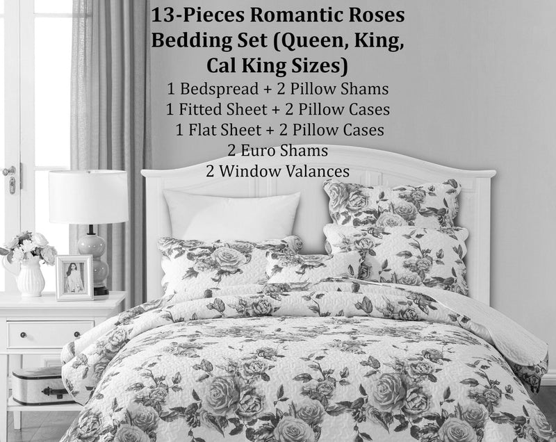 Load image into Gallery viewer, Bed in a Bag Bundle Set - Romantic Roses Lovely Blooming Floral Bedding Set General DaDalogy Bedding Collection
