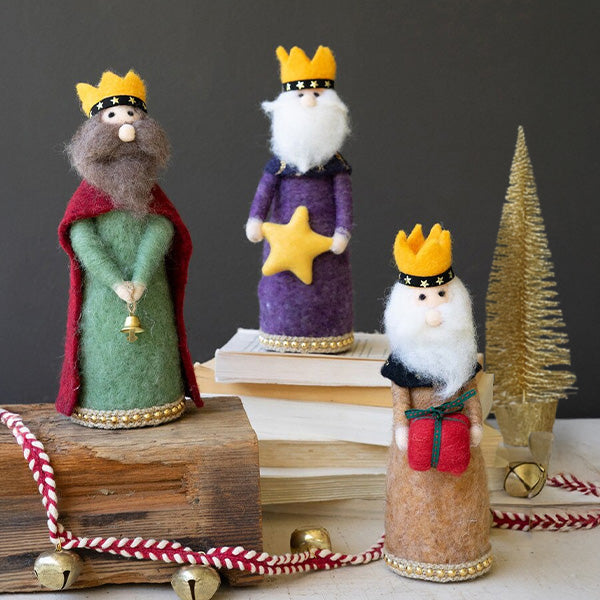 Textured Felt Christmas Kings, Set of Three General KAL